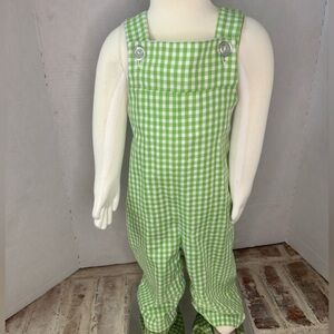 Kelly’s Kids Green Gingham Jon Jon Romper 18M Classic Easter Spring Outfit